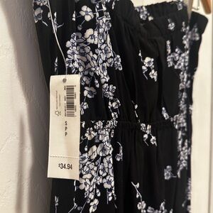 Old Navy Black and White Floral Maxi Dress